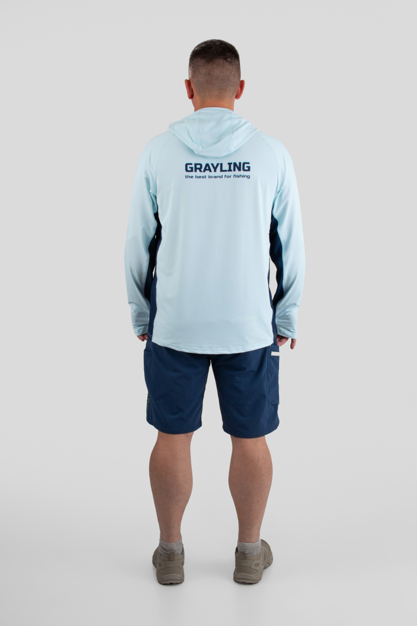 Лонгслив с капюшоном GRAYLING Marlin (Марлин) св.синий GLMH-01LB