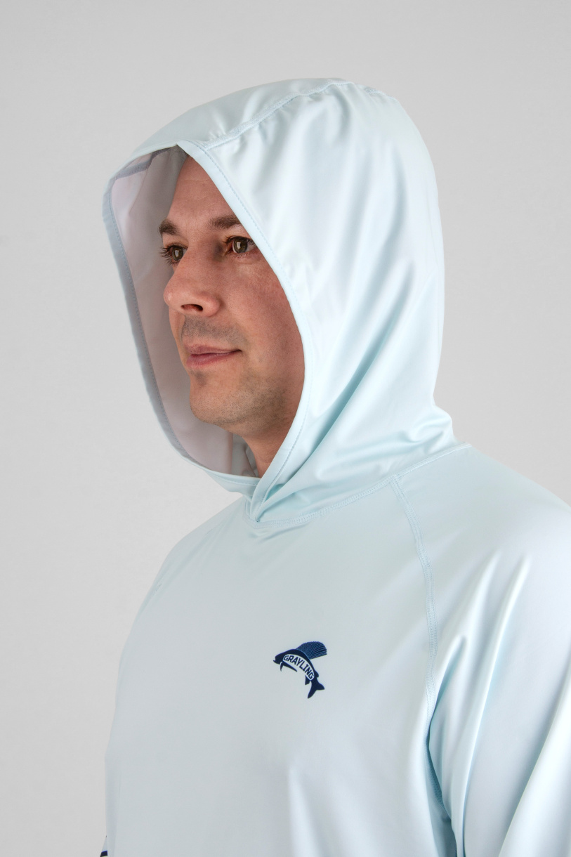 Лонгслив с капюшоном GRAYLING Marlin (Марлин) св.синий GLMH-01LB